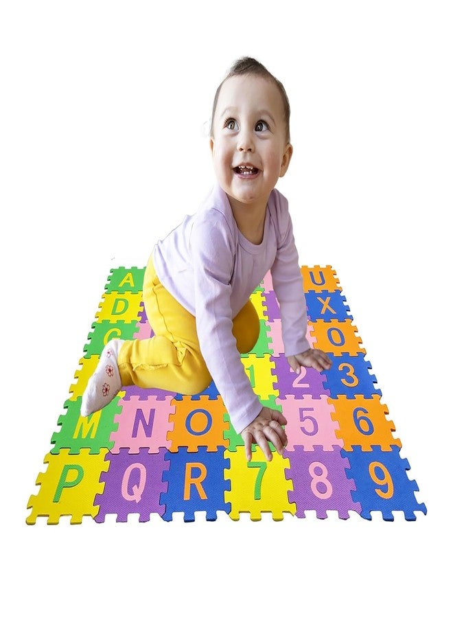 JD PRO 36 Pieces Alphabet & Number Floor Mats for Kids, Puzzle EVA Foam Mat Interlocking Learning Alphabet and Number Mat for Kids for Children Above 2 Years - (Multi-Color) - Image 2